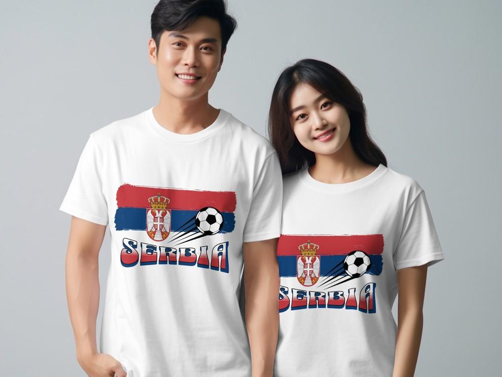 

Serbia Football T-Shirt European Tournament Unisex Soccer TShirt Euros 2024 4XL