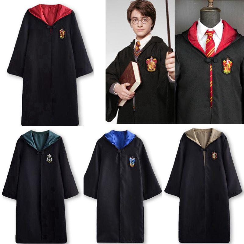 Potter Harry Costume Hogwarts Adult Child Robe Cape Vest Halloween Party Cosplay