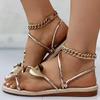 Fashion Elegant Women's Heart Flat Sandals Open Toe Woman Slippers Non Slip Shoes Outdoor Beach Slides Women Sandals Summer 2025 Size 43