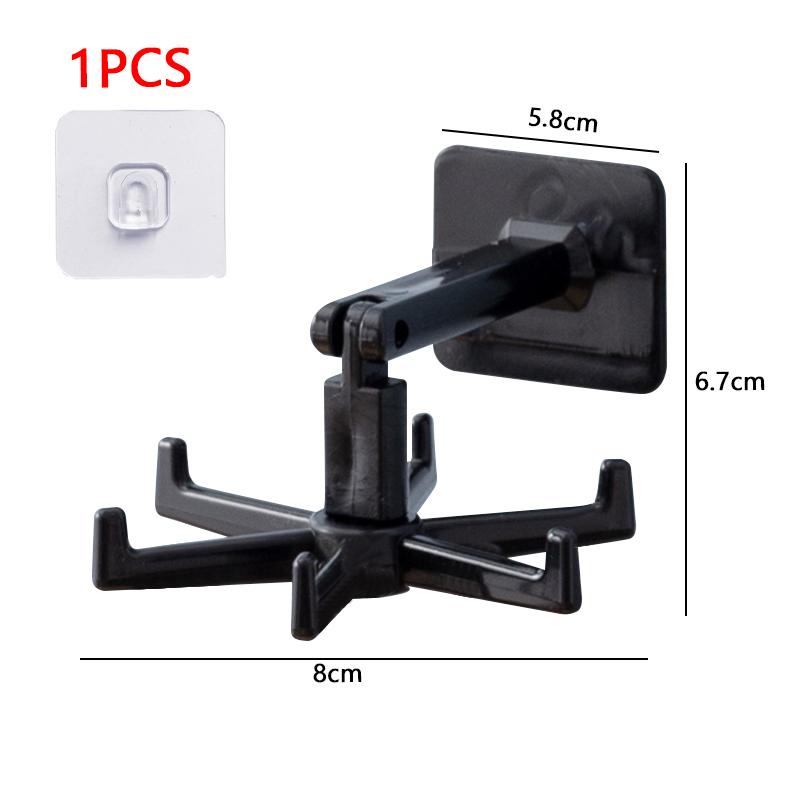 

Кухонный крючок, многоцелевые крючки, вращающаяся на 360 градусов стойка, вешалка для бытовых ложек, аксессуары для организации и хранения чёрный