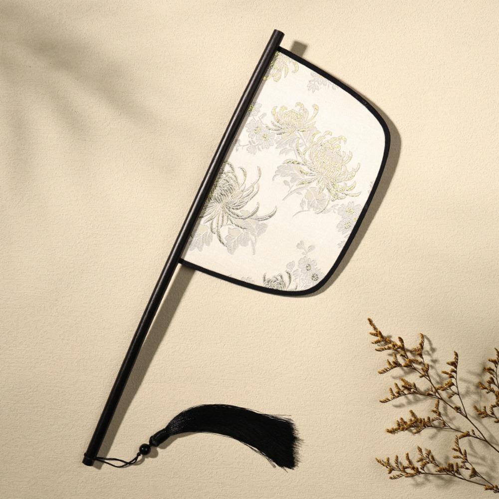 Long Handle Chinese Style Fan Exquisite Decorative Fan Home Decoration Hand Held Fans  Summer