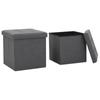 Day and Night - Day and Night Folding Storage Stools 2 Pcs Dark Gray Synthetic Linen