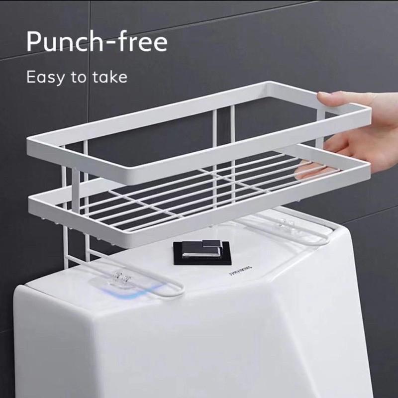 Non Perforated Toilet Storage Rack Bathroom Miscellaneous Multifunctional Home Organizer Supplies