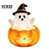 Gifts for Halloween Lovers Cute Light Up Ghost Decoration, Small Statue Night Light, Nightlight Nursery Resin Table Decoration Indoor, Kitchen Tiered
