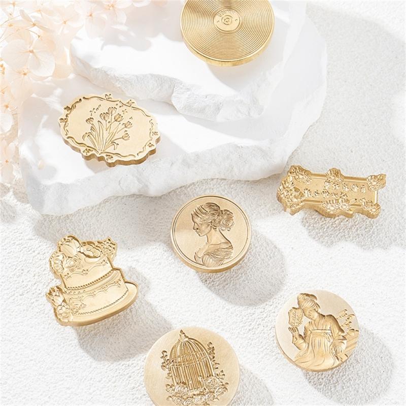 Emboss Wax Seal Stamp Head Removable Sealing Brass Stamp Head for Gifts Envelopes Invitations Greeting Cards Decorations