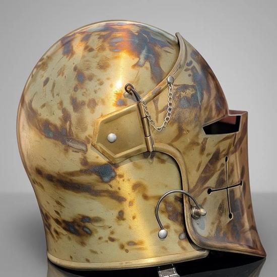 Handgefertigter mittelalterlicher Barbuta-Helm Perfekt für Renaissance-Messe, Cosplay, LARP, Halloween-Kostüm Authentische Stahlreplika