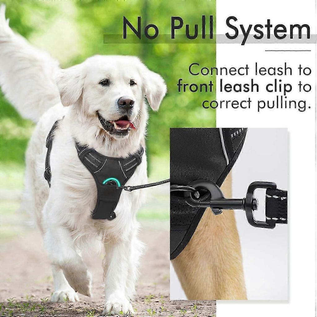 Dog Harness, No-Pull Pet Harness with 2 Leash Clips, Adjustable Soft Padded Dog Vest,Control Handle for Large Dogs