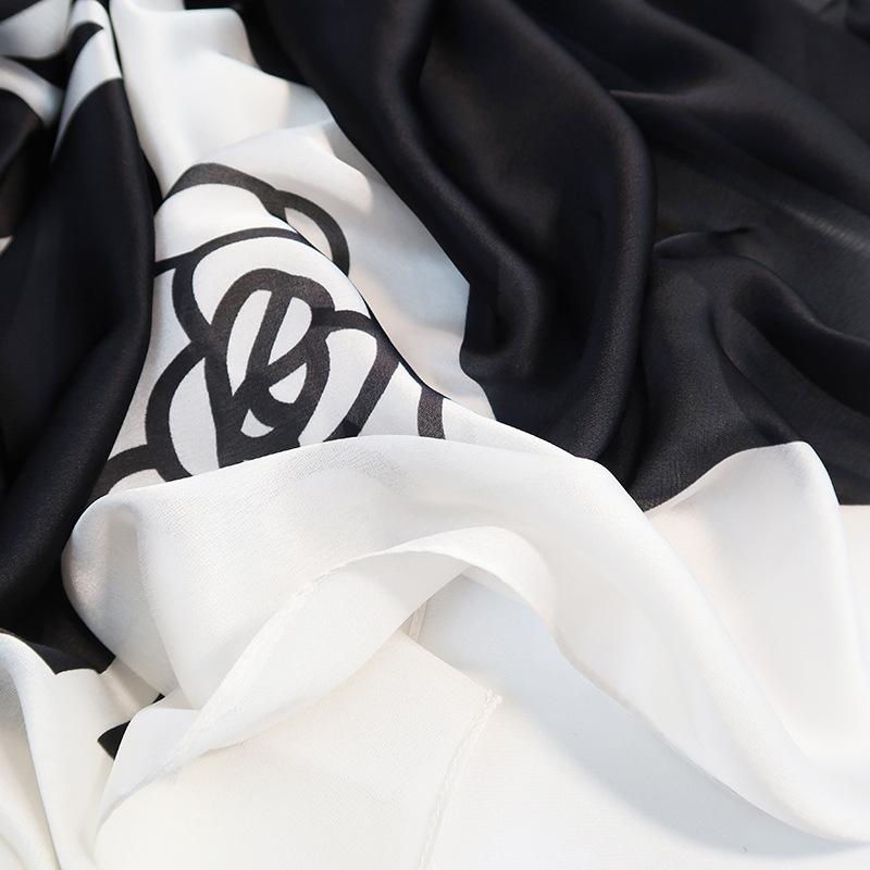 New Four Seasons Available New Silk Large Size Thin Outer Wear Neck Protection Scarf Sunscreen Warm Beach Towel For Women