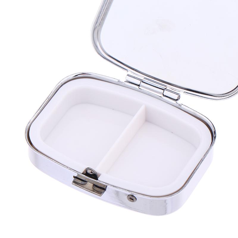 2/3 Compartments Rectangle Round Shape Medicine Case Sliver Lightweight Holder Container Waterproof Pill Tablet Metal Pill Box