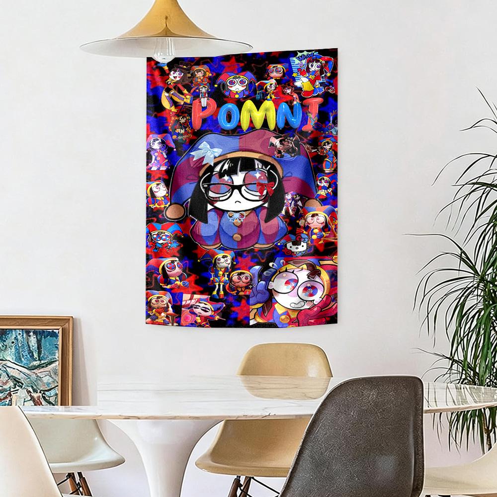 Digital Circus Wall Decor Tapestry Art For Pet Memorial Birthdaywedding Party Backdrop Family Gift
