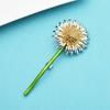 New Green Dandelion Flower Enamel Brooches Women Men's Weddings Plants Brooch Pins Gifts