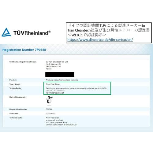 Biodegradable Sugarcane Straws, 210mm Long, 6mm Diameter, Individually Wrapped In Paper, Pack of 200