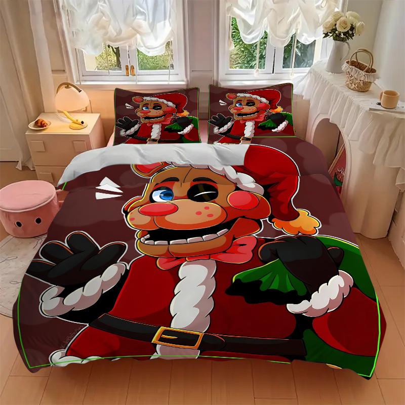 3Pcs Christmas Freddy'S Celebration Bedding Sets For All Sizes New 3D Printed Bed Cover Comforter Duvet Cover Pillowcase Bedroom Decoration