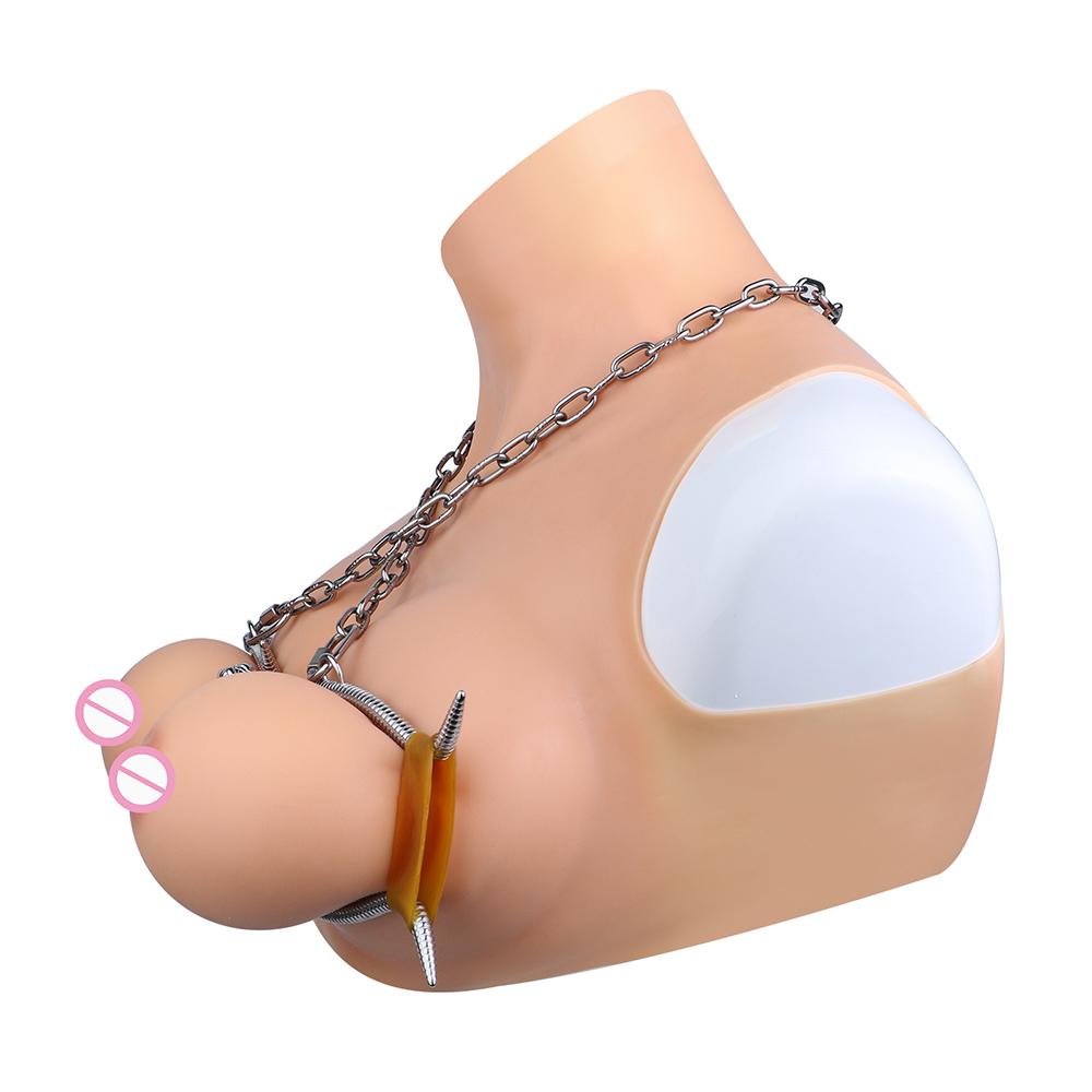 QK-W8209 Metal Breast Bondage Compression Artifact Chest Clamp Collocation Rubber Spring Sex Toys Bosom Restrict for Women Adult