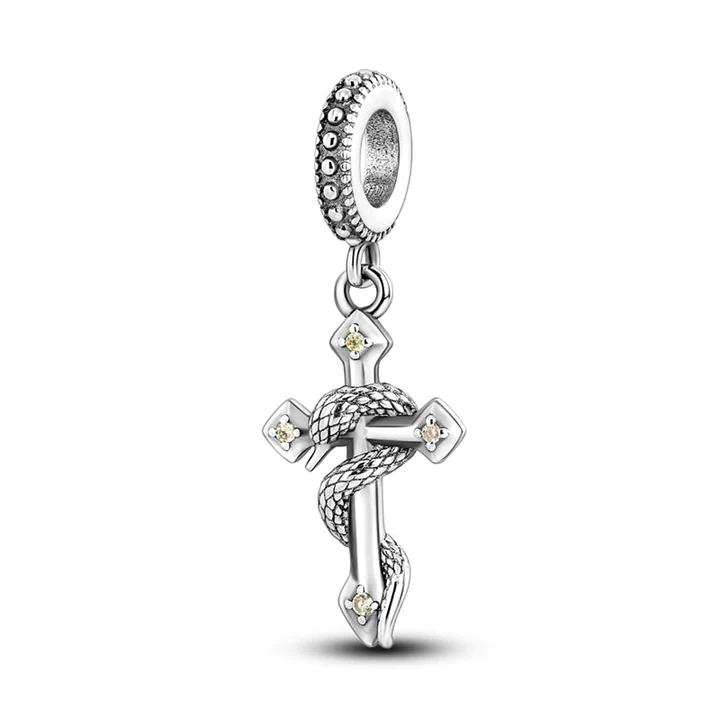 New Christian Bible Cross Jesus Dangle Bead Fit Original Europeancopper Charms Bracelet Necklace Keychain Diy Jewerly