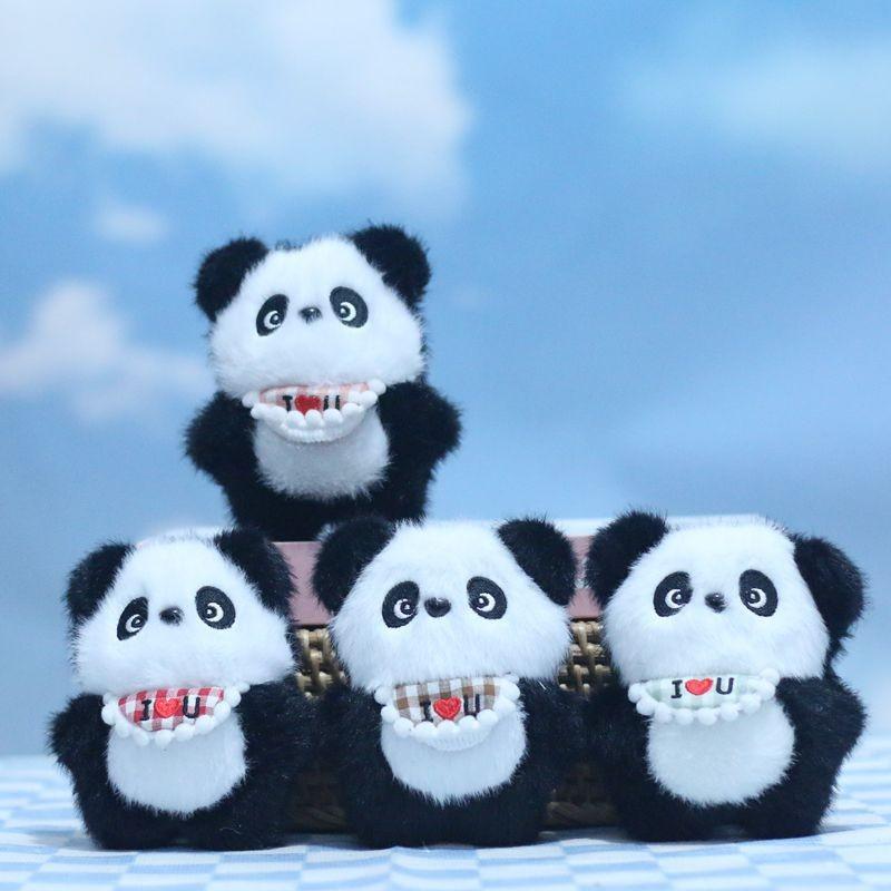 Playful Panda Adorable Plush Pendant Soft And Cuddly Toy Perfect For Keychains