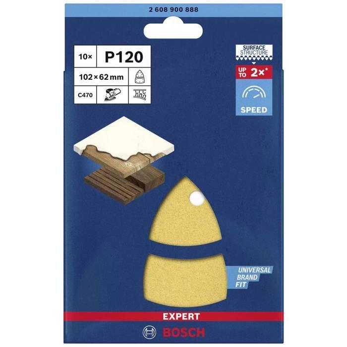 Bosch Accessories EXPERT C470 2608900888 Papier abrasif pour ponceuse vibrante perforé Grain 120 (L x l) 102 mm x 93 mm