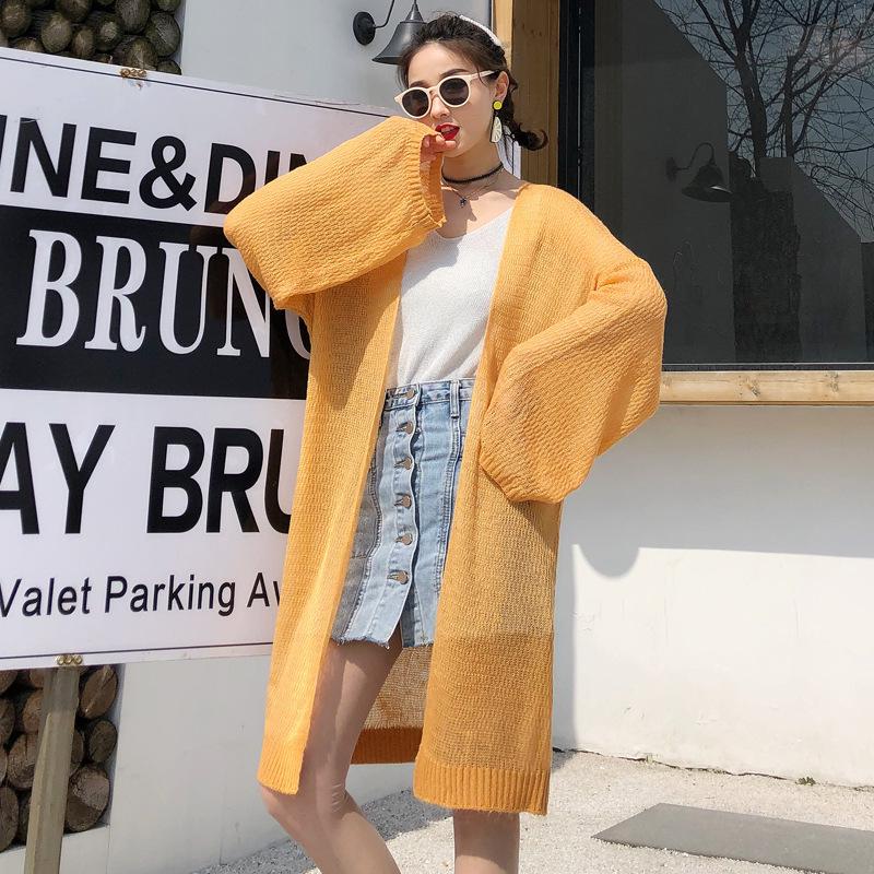 2025 Chic Loose Knit Cardigan: Women's Mid-Length, Lightweight, Sun-Protective Summer Wear