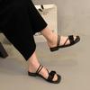 French Fairy Wind Flat Sandals Female Summer Fashion with Skirt 2025 New High-end Roman Beach Sandals