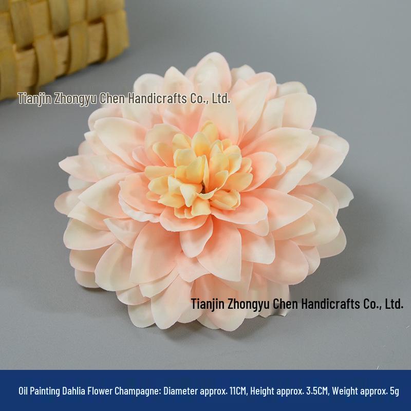 Champagne Silk Imitation Flowers for Hairpins, Hanfu Headdresses, Souvenirs, and Performance Accessories.