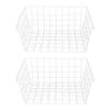 2Pcs Freezer Wire Storage Basket Organizer Large Capacity Bin Hanging Metal Rack for Bread Fruits