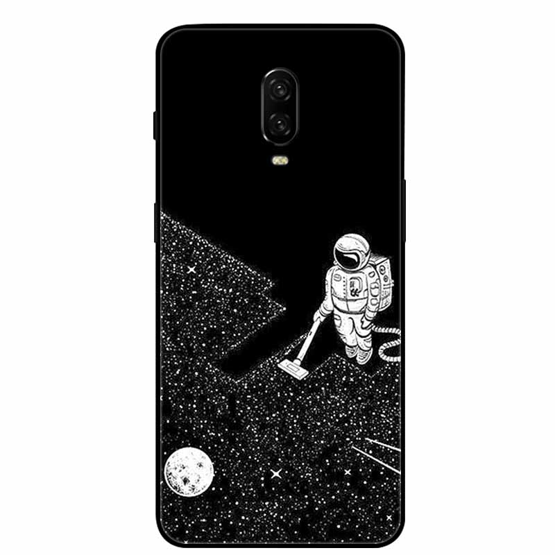 Para Capa One Plus 6 / 6T Animais Pintados Preto TPU Silicone Macio Amortecedor para Oneplus 6T 6 T Capas à Prova de Choque Lobo Legal Bolsa Coque