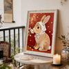 Handmade DIY Pearl Painting Flowers and Rabbits Theme Bedroom Living Room Frameless Diy Handmade Sticky Diamond Creative Canvas Painting