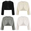 Girls Faux Fur Bolero Shrug Jacket with Long Sleeve Open Front Design Crop Style Outerwear for Cool Weather