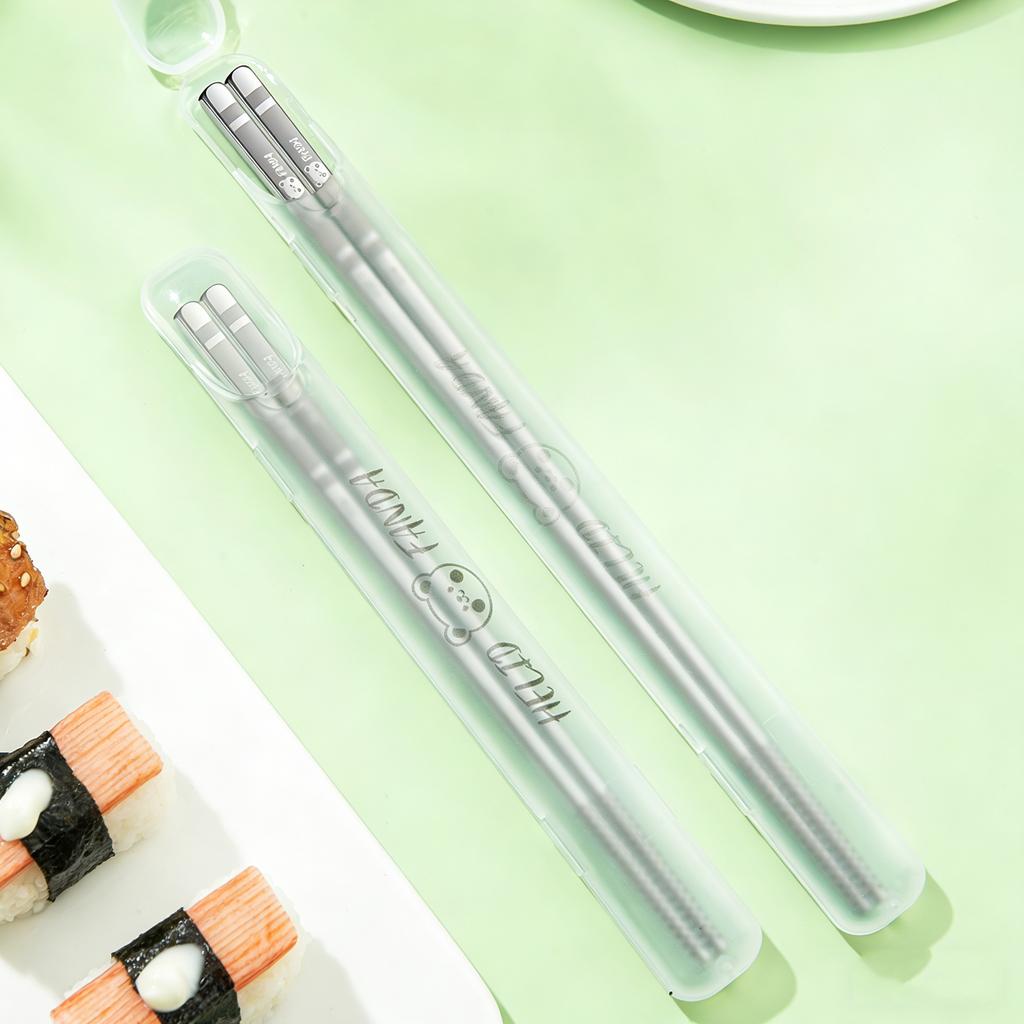 Portable Chinese Chopsticks High Temperature Resistance Non-slip Sushi Sticks 304 Stainless Steel Chopsticks Dishwasher Safe