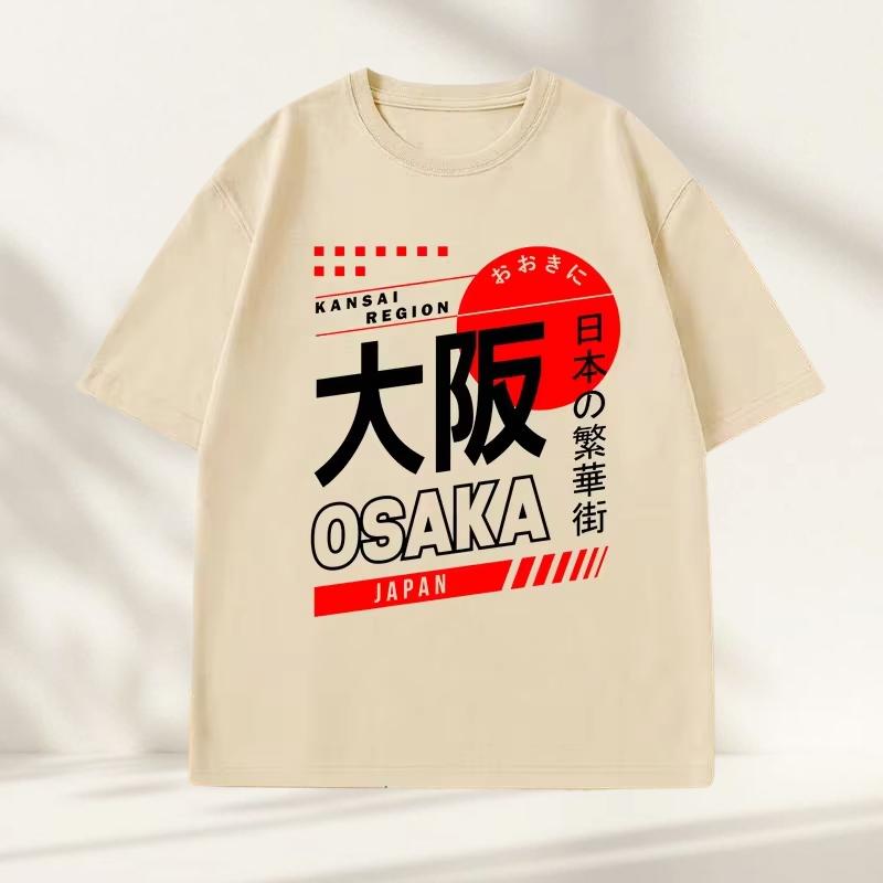 Japanese Style Osaka TShirt Vintage Fashion Street Wear Graphic Cotton Short Sleeve Harajuku Tshirts Women Clothing Top