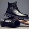 Fashion Men Shoes Fashion Winter Warm Cotton Plush Boots British Style Leather Boots Antiskid Safety Workwear Boots Botas Para Hombre