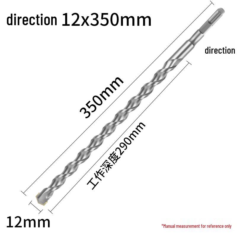 Square Shank 4-Flute Impact Drill Bit for Concrete, Round Shank 2-Flute Hole-Enlarging Drill Bit 150MM
