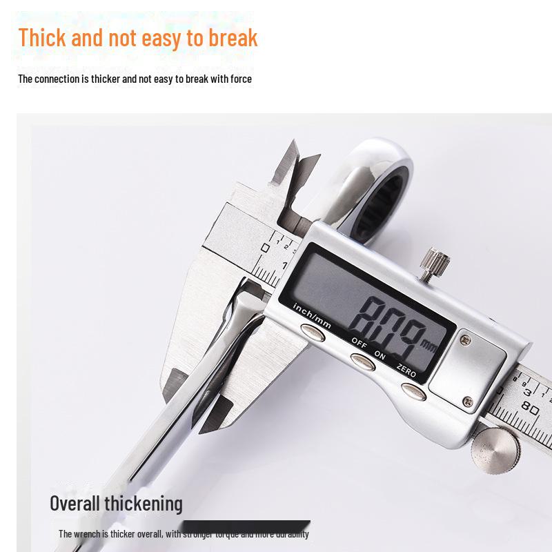 Adjustable Dual-Use 180° Ratchet Wrench with 72-Tooth CRV
