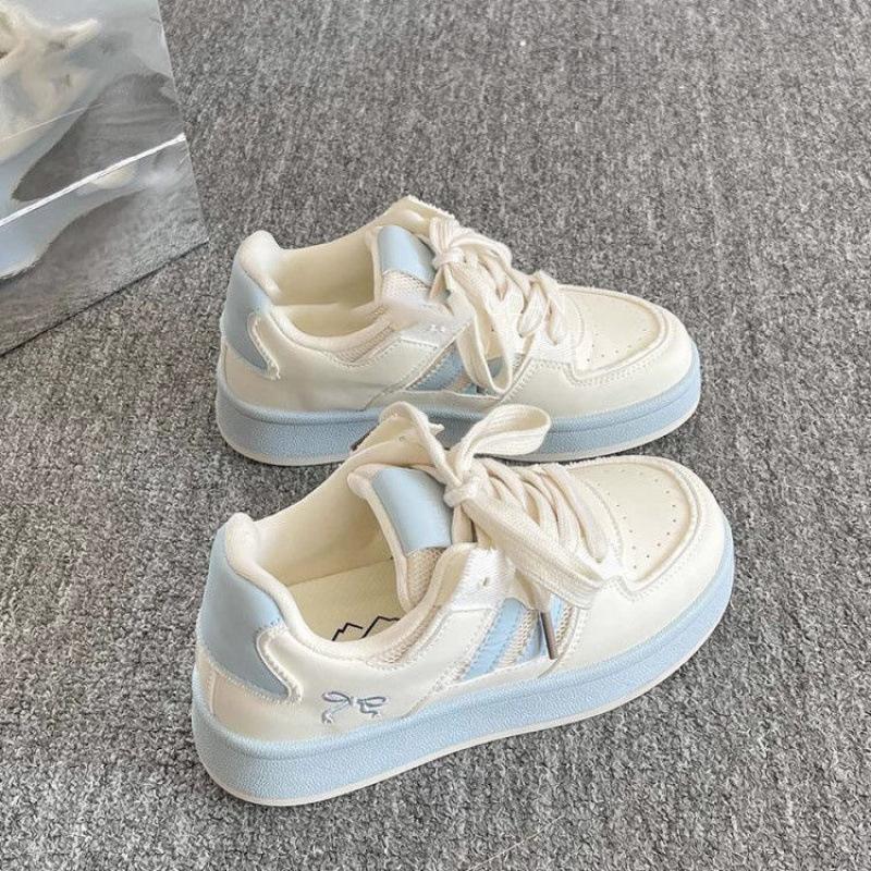 

Thick-soled leather surface student high-value little white shoes women s 2025 summer versatile casual board shoes ins tide mesh breathable 40 светло-синий