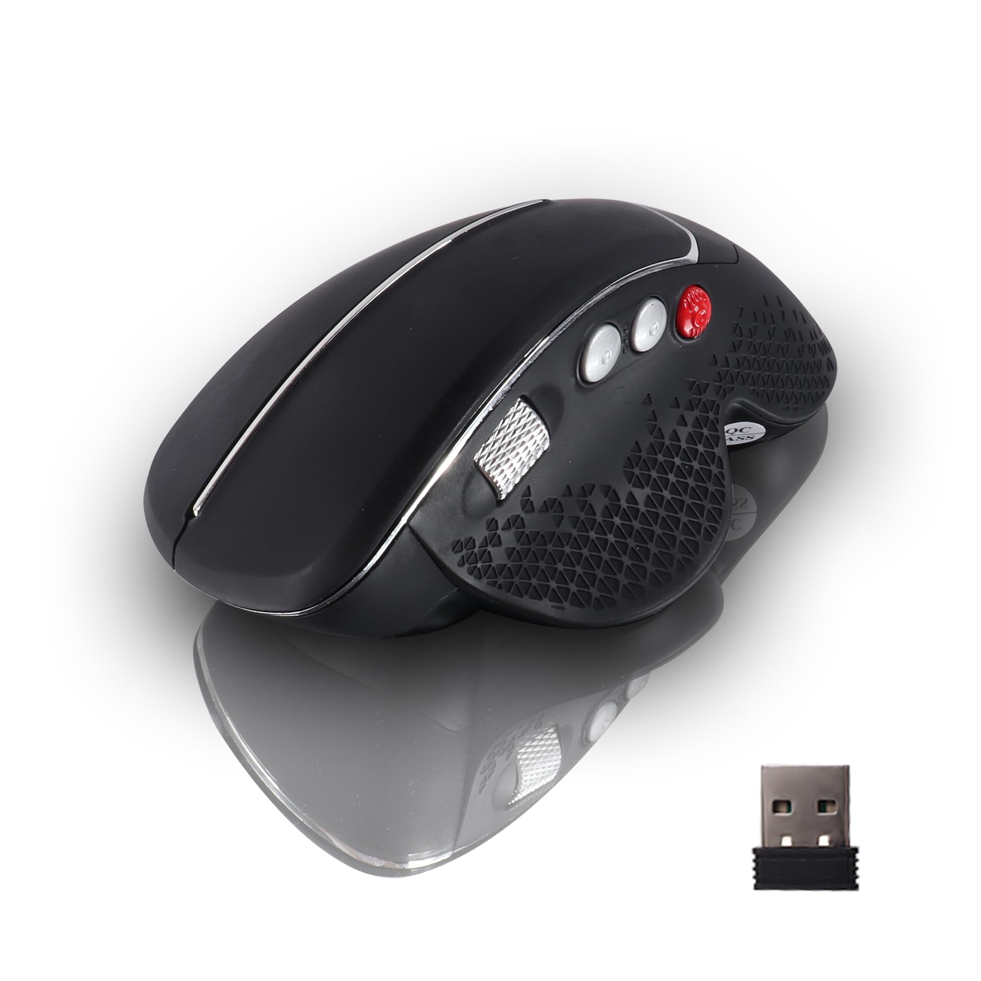 

Wireless, Quiet 2.4GHz, 6-Button Mouse, Medium Size [With BackForward Buttons], 4800 DPI Switchable, Ergonomic Optical Mouse with Receiver, Vertical