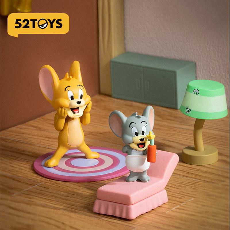 52TOYS TOM E JERRY Caixa Surpresa Série Momento Clássico Caixa Surpresa Boneca Fashion Ornamento de Mesa Fofo Presente Periférico Coleção