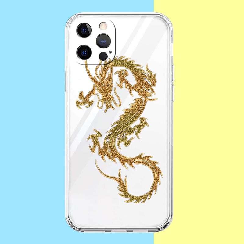 Chinese Dragon Phone Case for iPhone 16 15 14 13 12 Pro Max Transparent Soft for iPhone 11 Pro Max 7 8 Plus XS XR Shell Capas