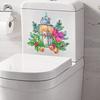 Flower Toilet Seat Lid Sticker Self-Adhesive Toilet Lid Art Decals Removable Peel And Stick Wall Sticker for Bathroom Bathtub Wall Decor