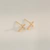 LUNNE 14k Cubic Cross Earrings (14k Gold) #ES23