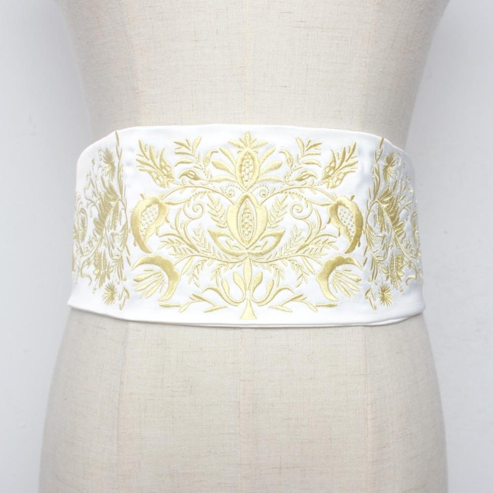 Satin Corset Belt Cloth Waistband Vintage Waist Belt  Women