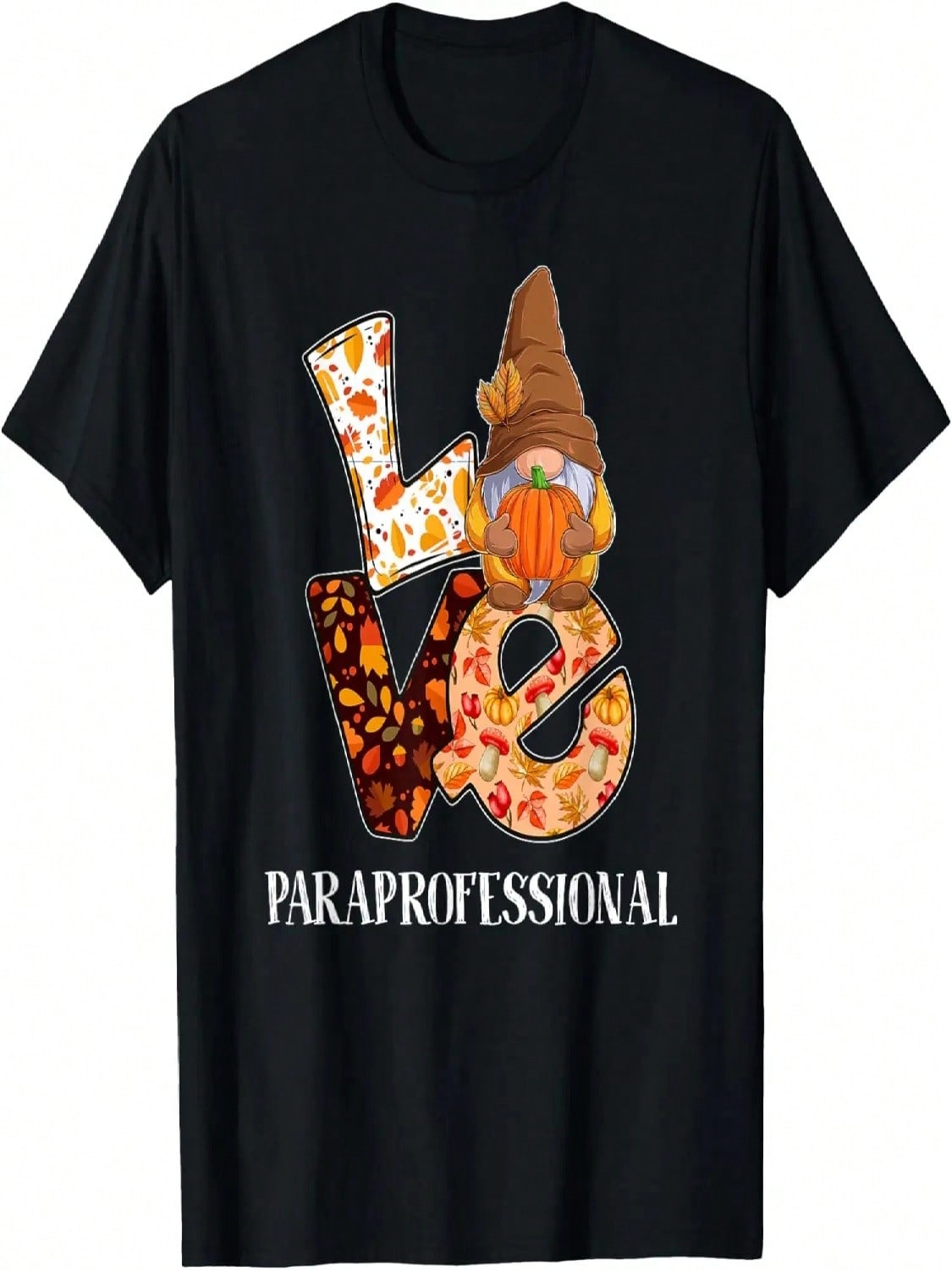 Paraprofessional Love Autumn Fall Gnome For Teachers T-Shirt S разноцветный