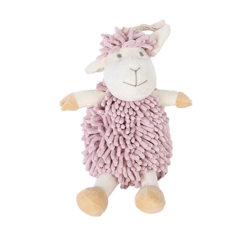 Cartoon Lamb Chenille Plush Toy & Absorbent Hand Towel