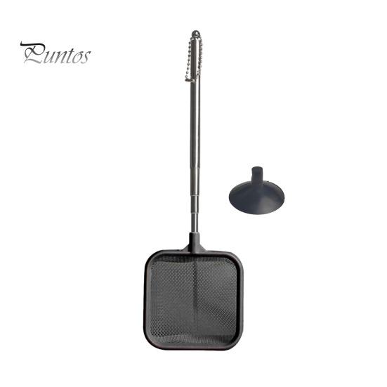 

Сачок для аквариума с телескопической ручкой из нержавеющей стали, более глубокая сетка, квадратная сетка для аквариума, для креветок, остатков корма для мальков рыб чёрный