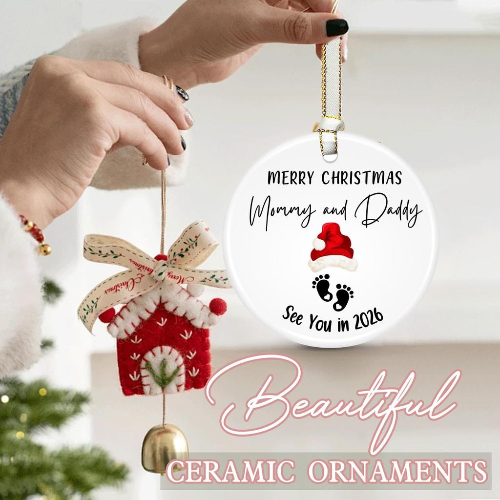 2026 Baby Gender Reveal Ornament – Pregnancy Announcement for Husband Grandparents Family Aunt, New Mom, New Dad, Gifts for Expecting Parents