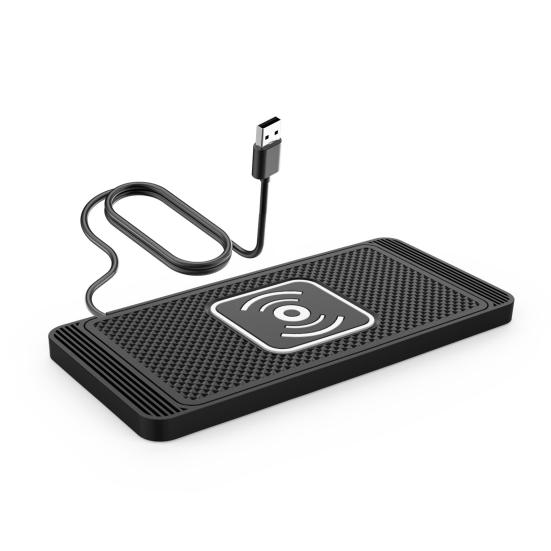 

Бездротова автомобільна зарядна панель 15 Вт Швидка зарядка Стабільна протиковзка силіконова панель для зарядки телефону Зарядний майданчик для нерівних доріг для телефонів Автомобільні аксесуари USB Plug