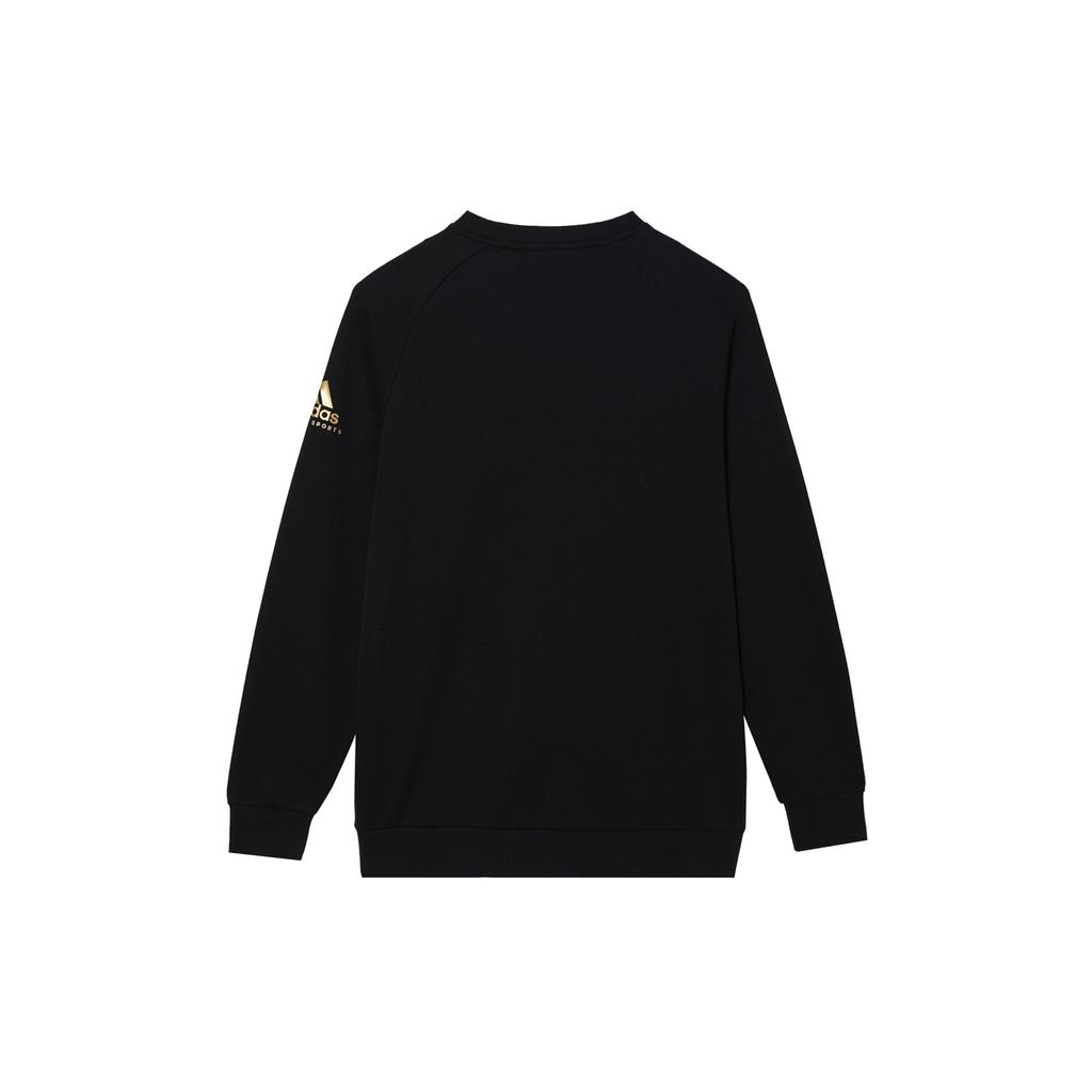 Adidas Sports Casual Crew Neck Pullover Sweatshirt Black Side Gold Logo Unisex Sweatshirt ADICSTL05-BG