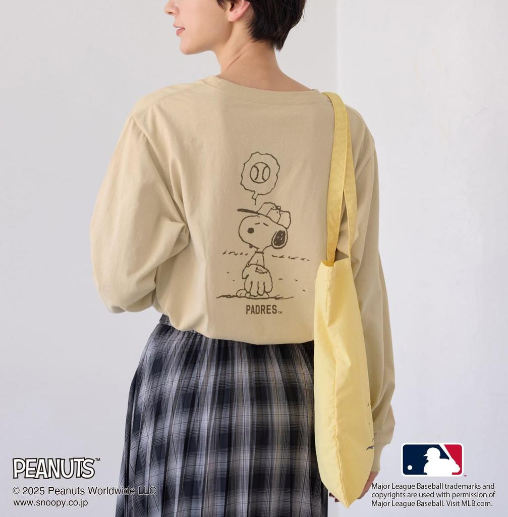ROPE PICNIC [MLB x PEANUTS] Assorted Long Tee Women's GDM55960 Beige (27) F