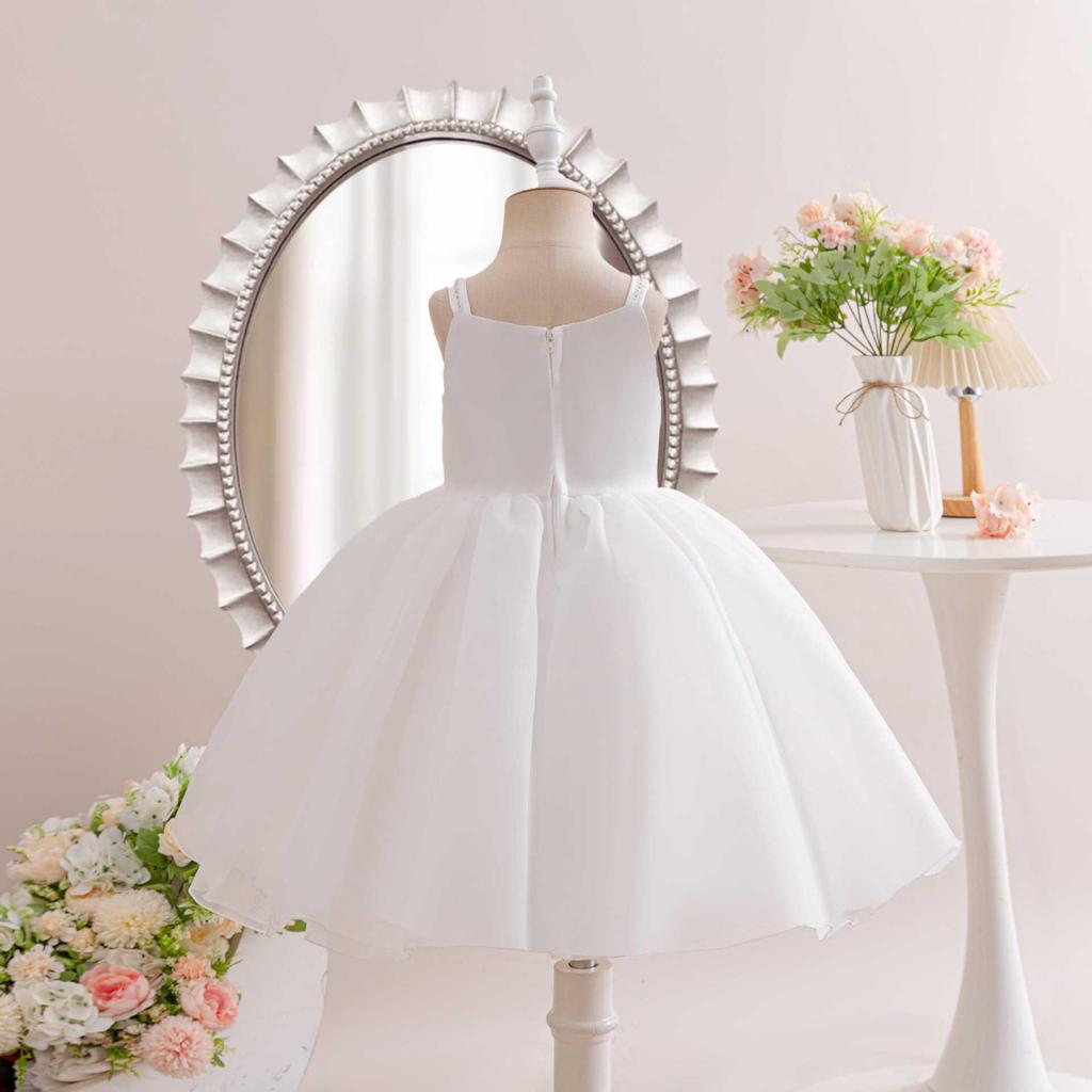 Baby Girl's 1st Birthday Princess Dress with 3D Flowers - Evening Gown & Costume