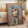 Stretched Frame Pearl Art Kit Cute Monkey Pattern DIY Sparkling Bead Canvas Relaxing Hobby Gift for Handicraft Enthusiasts Home Decor Art