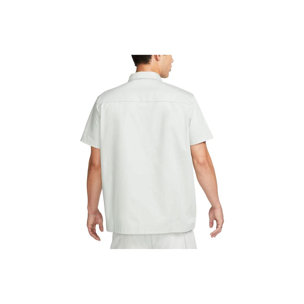 Nike Life Woven Military Short-Sleeve Button-Down Shirt 'Light Silver' DX3341-034